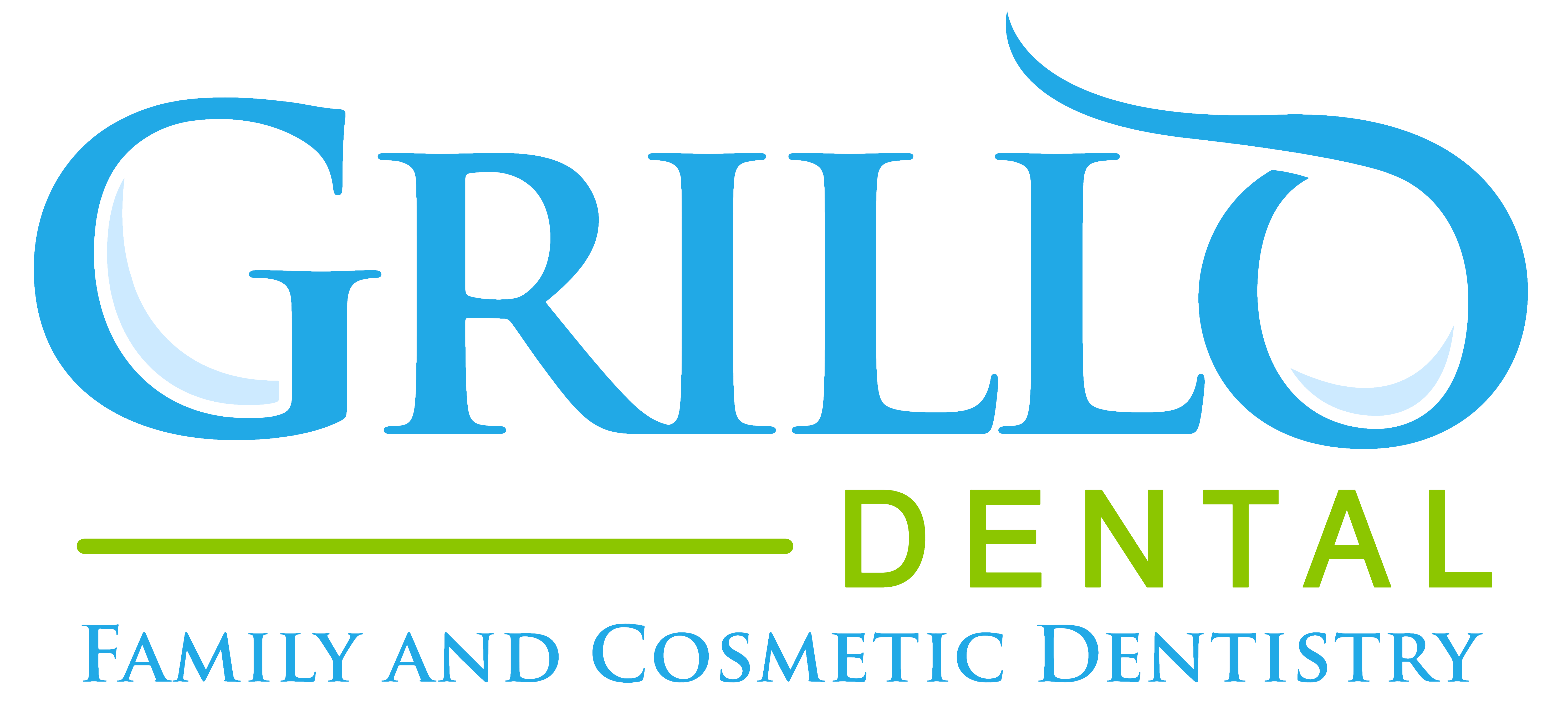 Text logo of Grillo Dental which reads Grillo Dental. Family and Cosmetic Dentistry